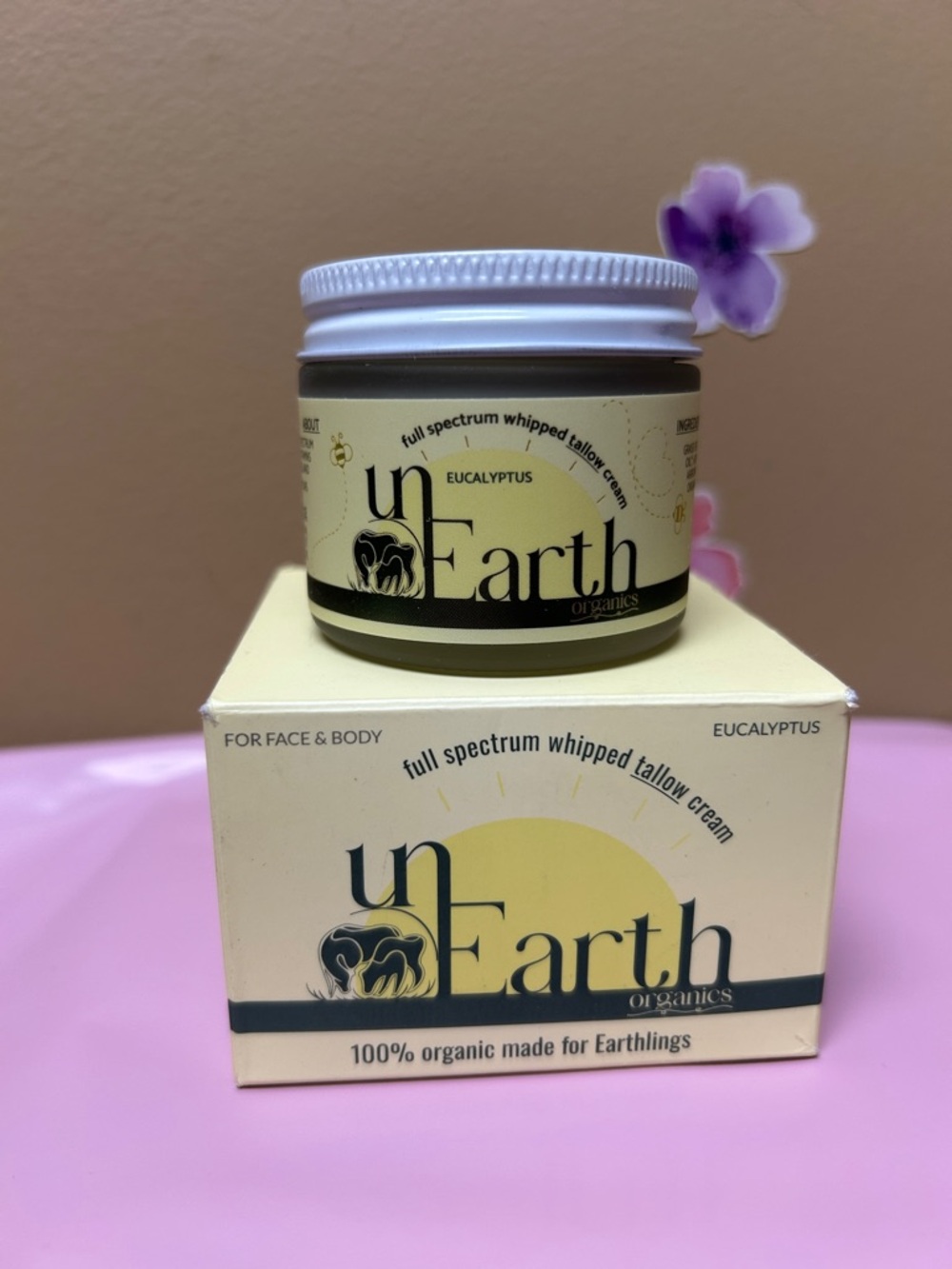 unEarth Organics Eucalyptus Whipped Tallow Cream - 100%Organic 2 oz